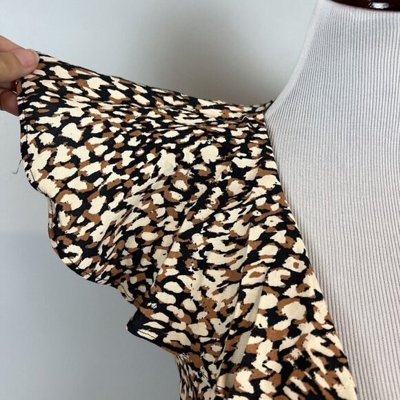 Free People French Quarter Mini Wrap Dress Size XS Brown Black Print NWT - Picture 3 of 14